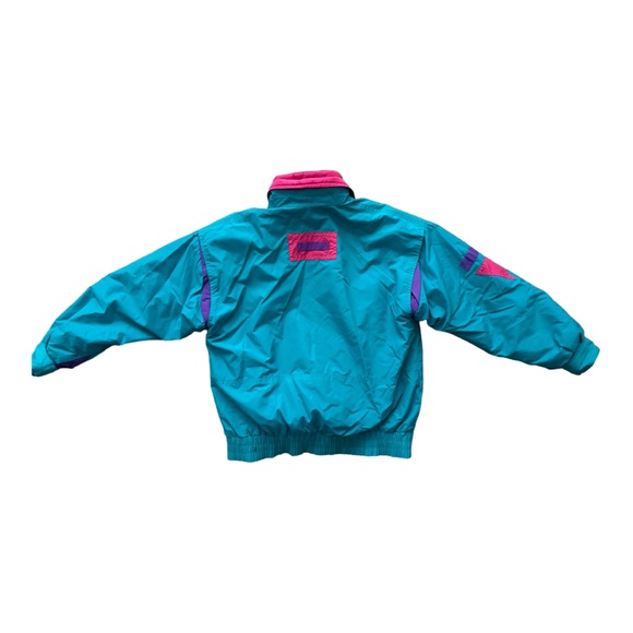 Cabin Creek Teal Pink Vaporwave Insulated Ski Jacket Coat Size XS Vintage - Picture 3 of 10